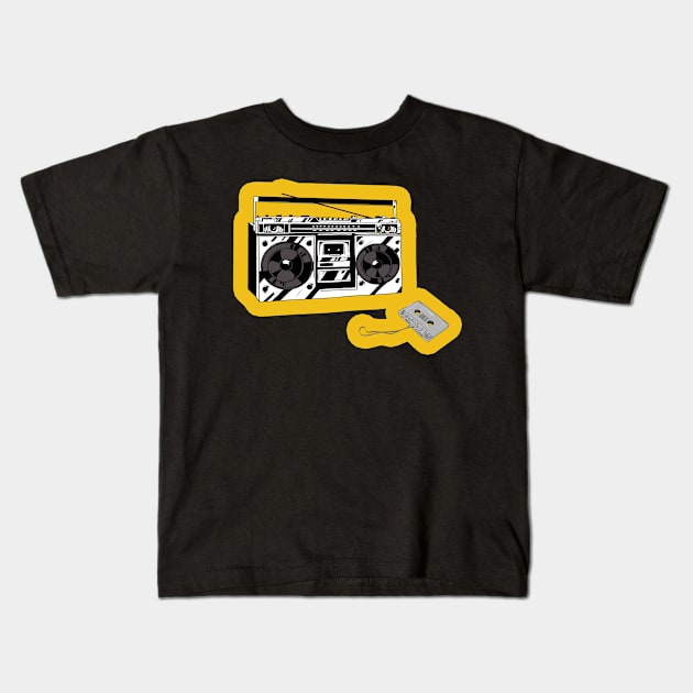 Ghettoblaster-Tape Kids T-Shirt by Schimmi